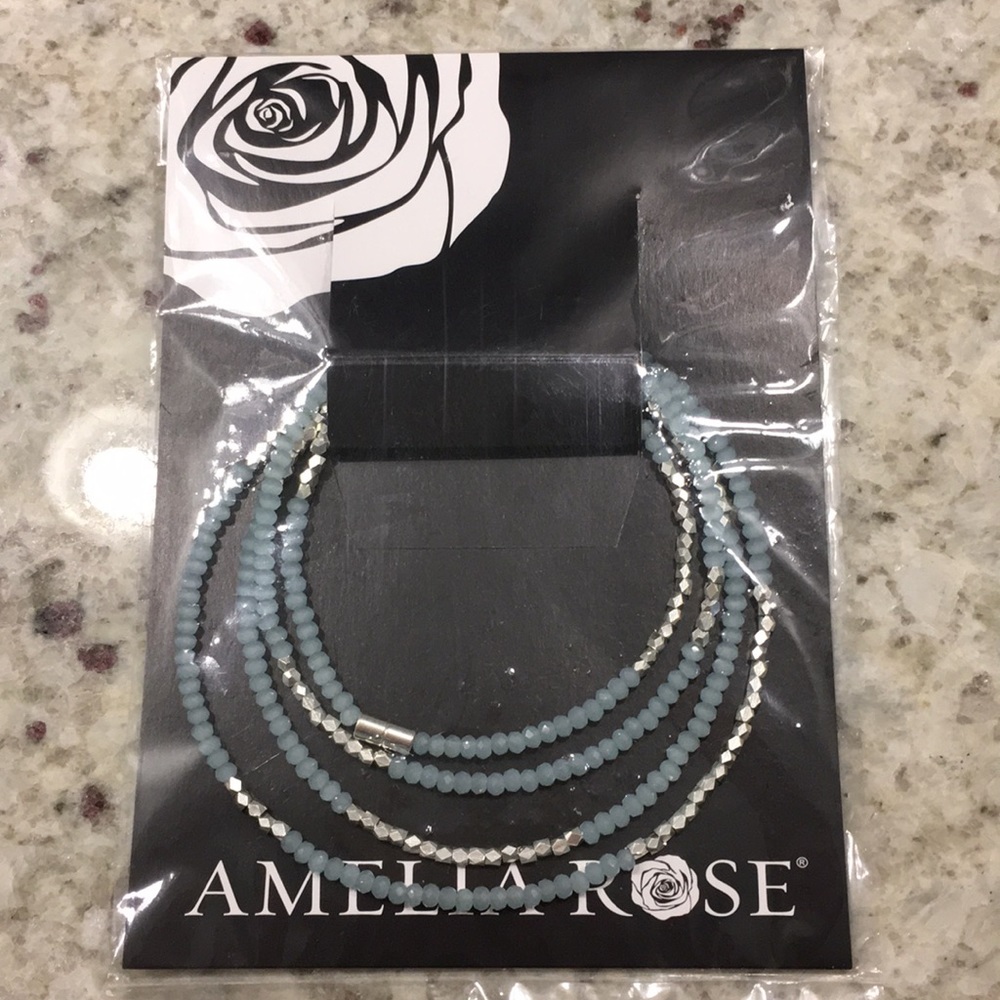 Amelia Rose Light Blue Shimmer Wrap